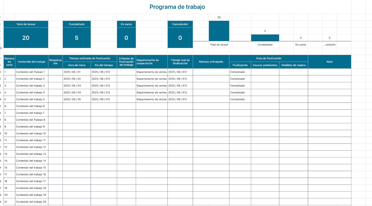 Programa de trabajo 11
